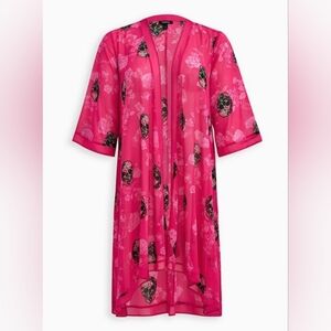 Torrid Sugar Skull Pink Kimono